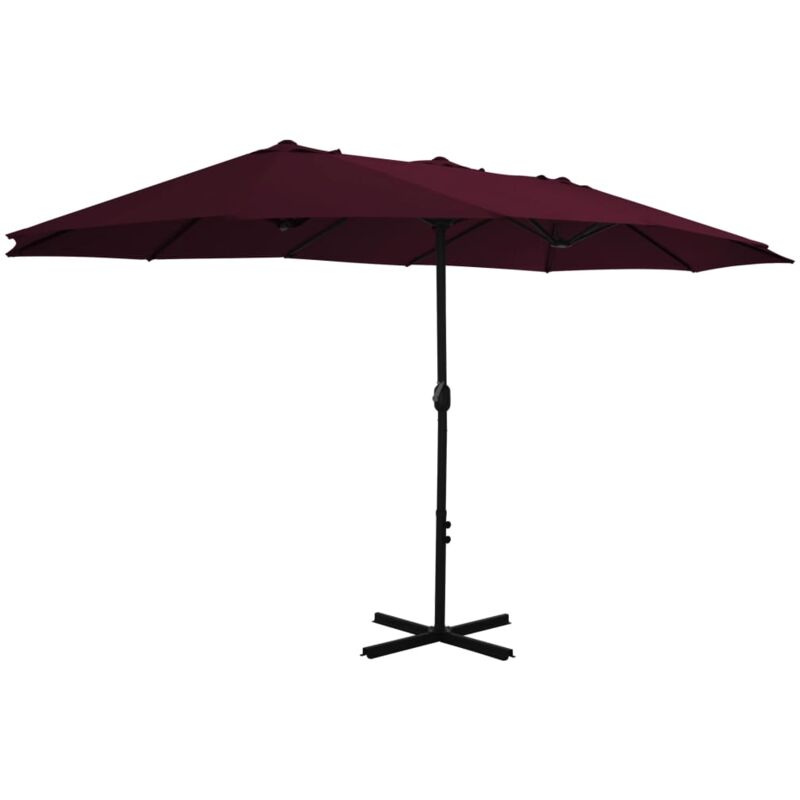 Parasol d'extérieur avec mât en aluminium 460 x 270 cm Bordeaux