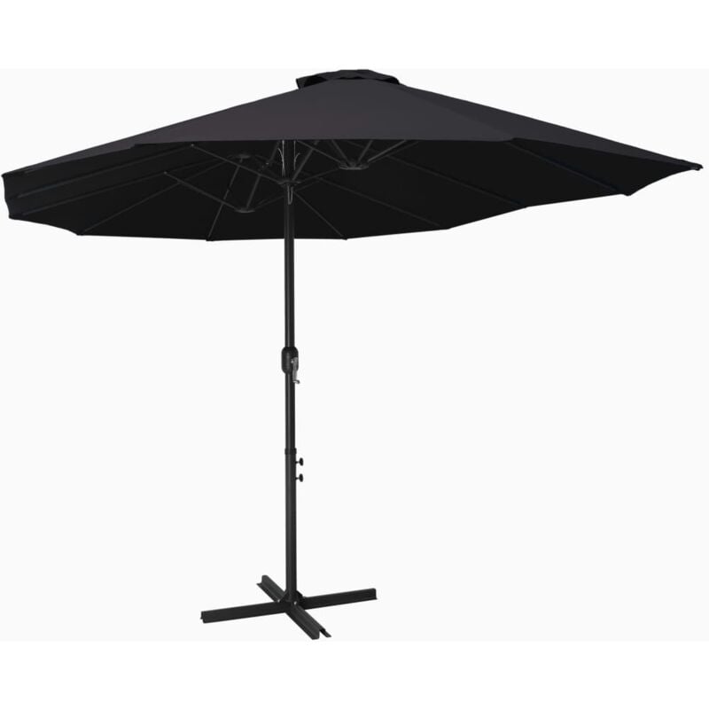 Parasol d'extérieur et poteau en aluminium 460x270 cm Noir Vidaxl