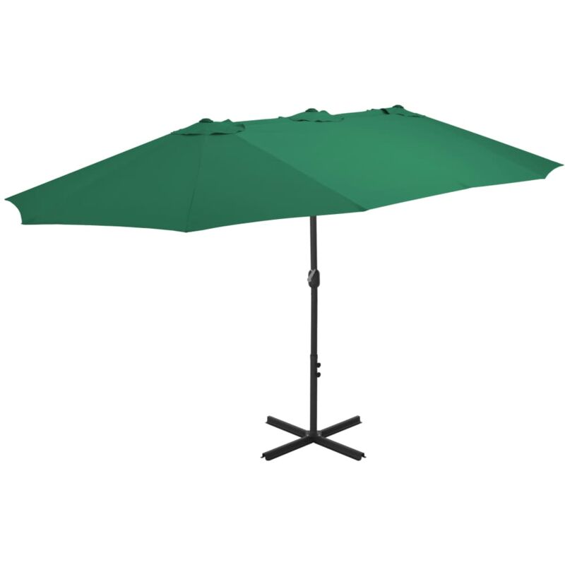 VIDAXL Parasol d'ext&eacute;rieur et m&acirc;t en aluminium 460 x 270 cm Vert