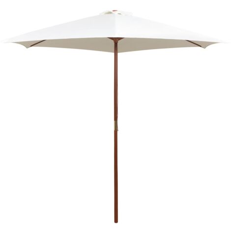 Parasol avec poteau - Parasol de Jardin Parasol droit en bois 270 x 270 cm Blanc crème BV515164 - BonneVie