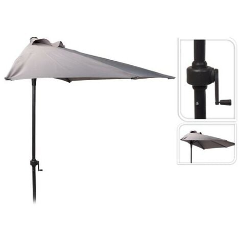 QFPLUS PARASOL BALCON C/MANIVELA 250 CM TUBO 32 MM GRIS - FC3000210