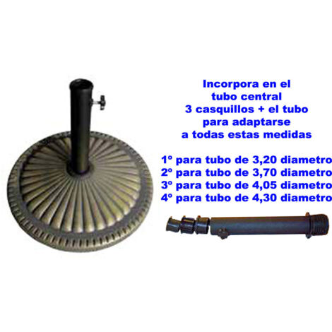 Parasol BAMBÚ con base redonda de cemento oro envejecido D450x80MM 20KG