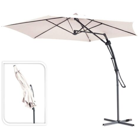 PARASOL BANANA 380 CM AUTOMATICO BEIGE AMBIANCE
