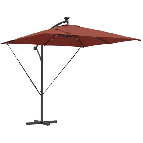 Parasol banane à mât déporté Couleur terre cuite vidaXL