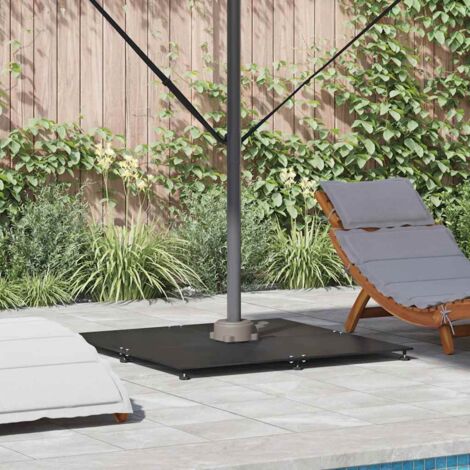 Parasol Base Black 100 x 100 x 4 cm Steel vidaXL