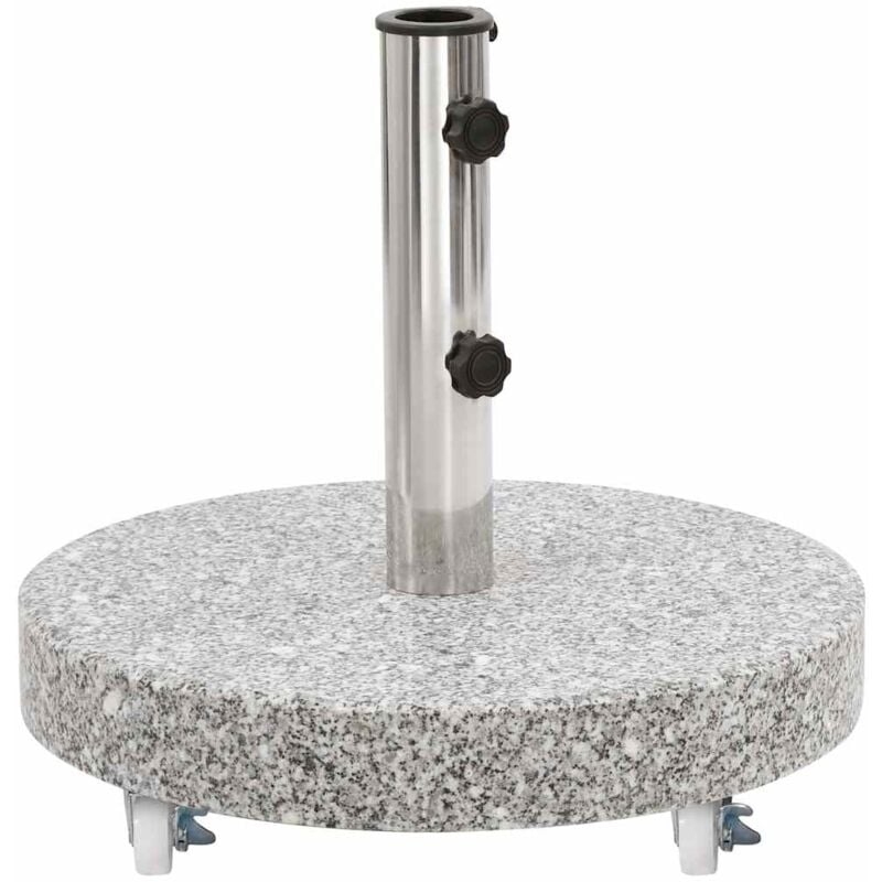 Parasol Base Granite 30 kg Round Grey Vidaxl