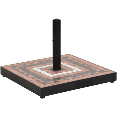 Parasol Base Terracotta and White Square 12 kg vidaXL