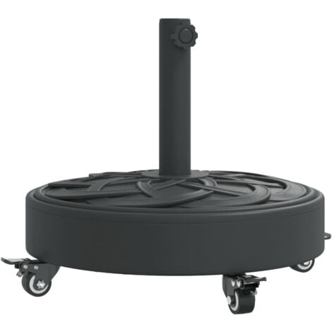 Parasol Base with Wheels for Ø38 / 48 mm Poles 27 kg Round vidaXL
