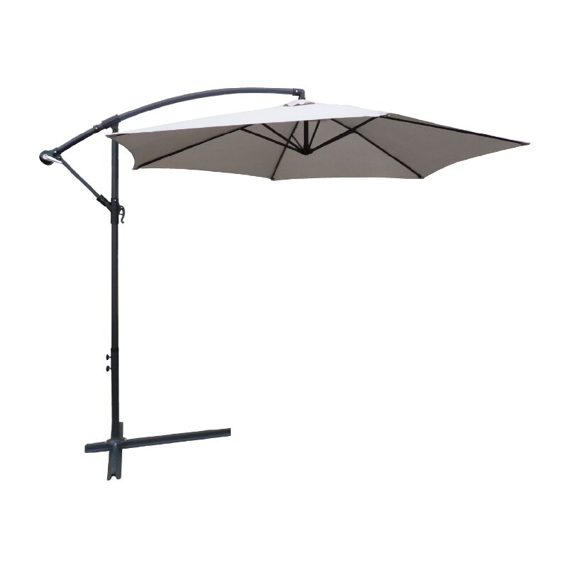 Chalet&jardin - Parasol déporté rond collioure - Gris