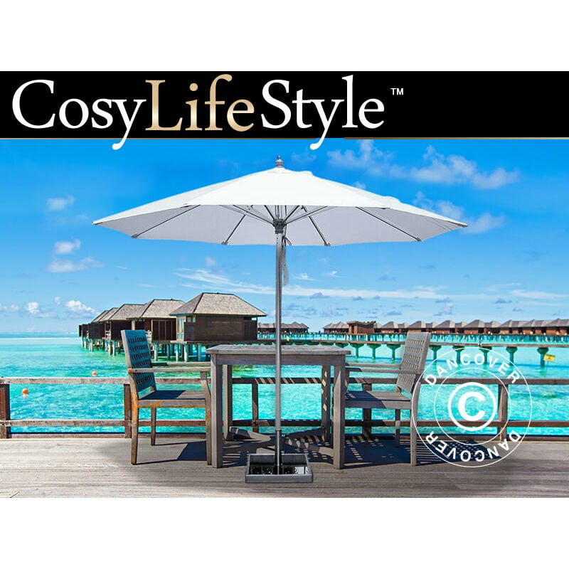 

Dancover - Parasol Bermuda, 2,5 m, blanco, incl. Base para parasol