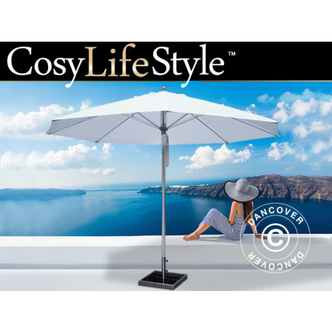 Parasol Bermuda, Ø3,5m, Blanc