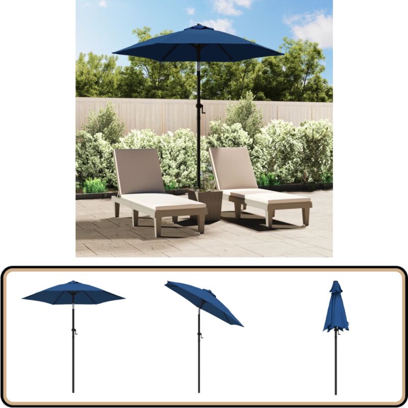 Parasol Bleu 200x224 cm Aluminium - Parasol - Parasol Inclinable - Parasol Bleu - Parasol Extérieur - Parasol Jardin