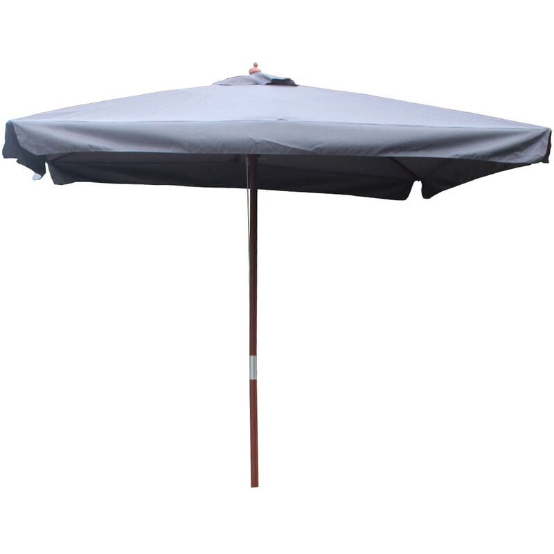 Palawan - Parasol bois 3 x 3 m gris