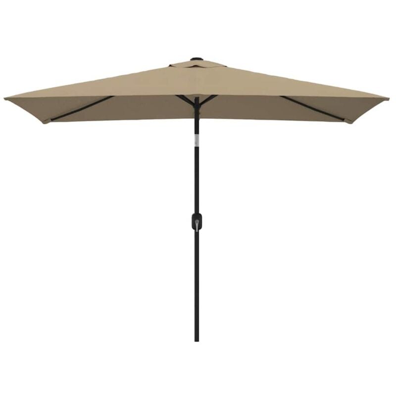 Parasol d'extérieur avec mât en métal 300x200 cm taupe Vidaxl