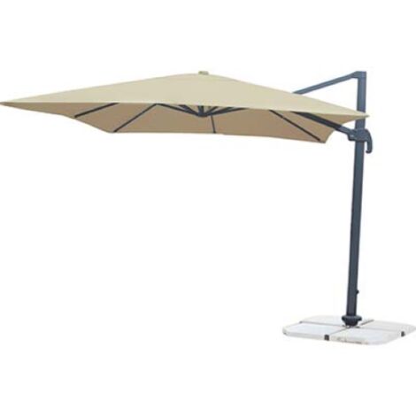 Parasol carre' de jardin 3x4 m de'centralise' avec bras de couleur e'cru