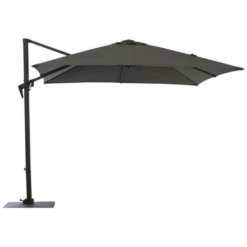 Proloisirs - Parasol déporté Roma - 300 x 400 cm - Aluminium - Toile grise
