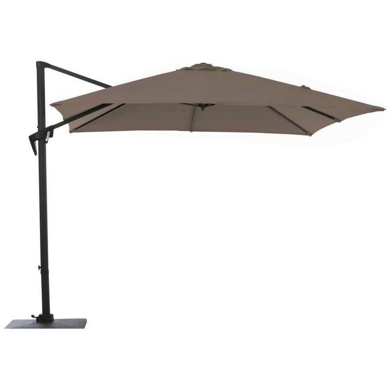 Proloisirs - parasol carre roma 3x4 m toile gris