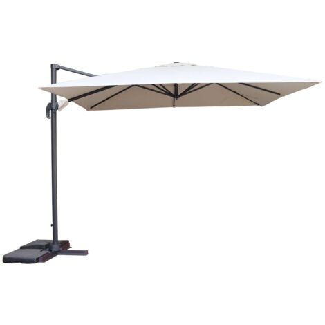 Parasol Cayo cuadrado desplazado 3m en acero poliéster - Hespéride