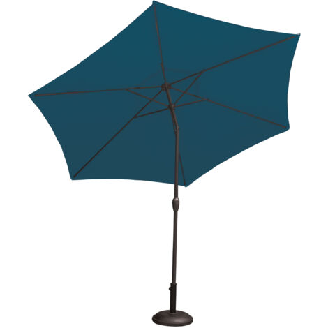 Parasol Centré et Inclinable Ø 3 m en Aluminium Bleu Foncé 3 m