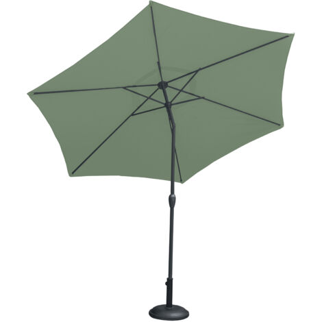 Parasol Centré et Inclinable Ø 3 m en Aluminium Vert clair 3 m