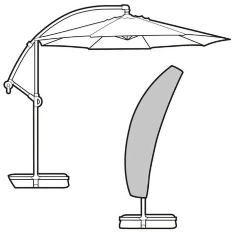 Parasol Cover 190cm Small Sail Black Wipe Clean Polyester Garland