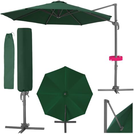 Parasol DARIA 300 cm avec pied déporté et housse de protection - parasol jardin, parasol deporté, parasol de balcon