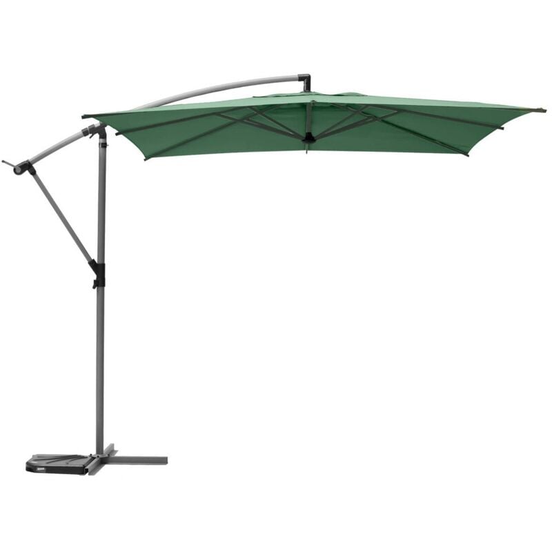 Hesperide - Parasol déporté carré Manoa vert olive D2,5x2,5m en acier - Hespéride - Vert olive