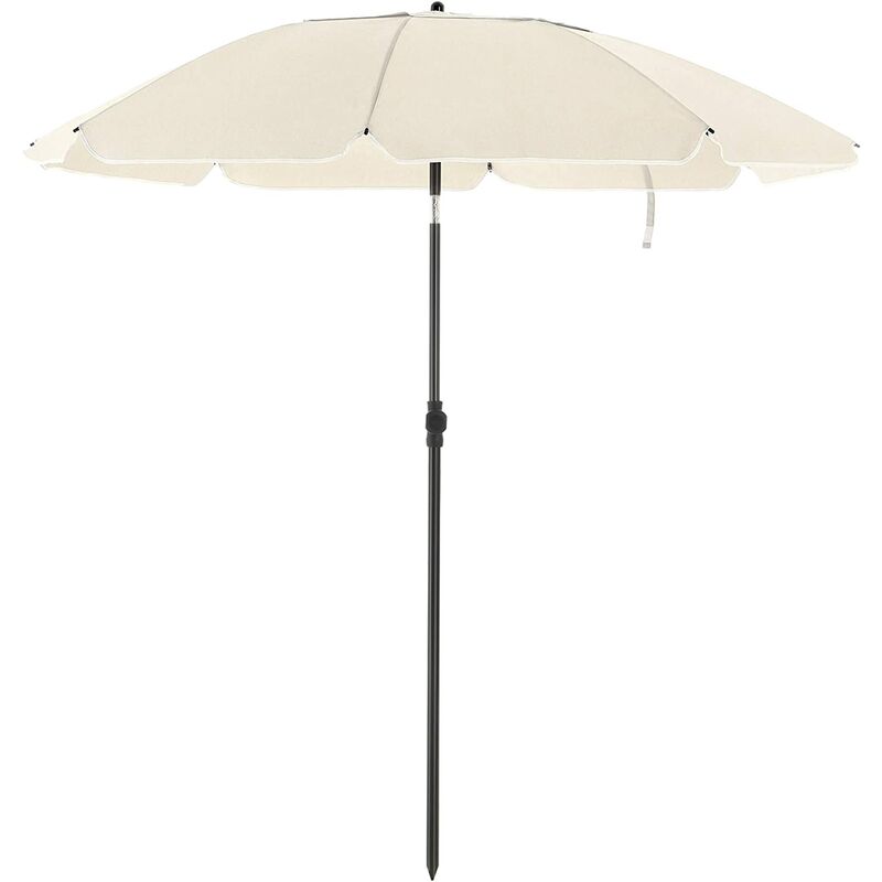 

Songmics - Parasol de playa Ø 2 m, Sombrilla de jardín con protección UPF 50+, Inclinable, Portátil y resistente al viento, Varillas de fibra de