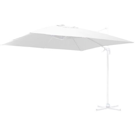 Parasol de aluminio con poste lateral blanco 4x4 m
