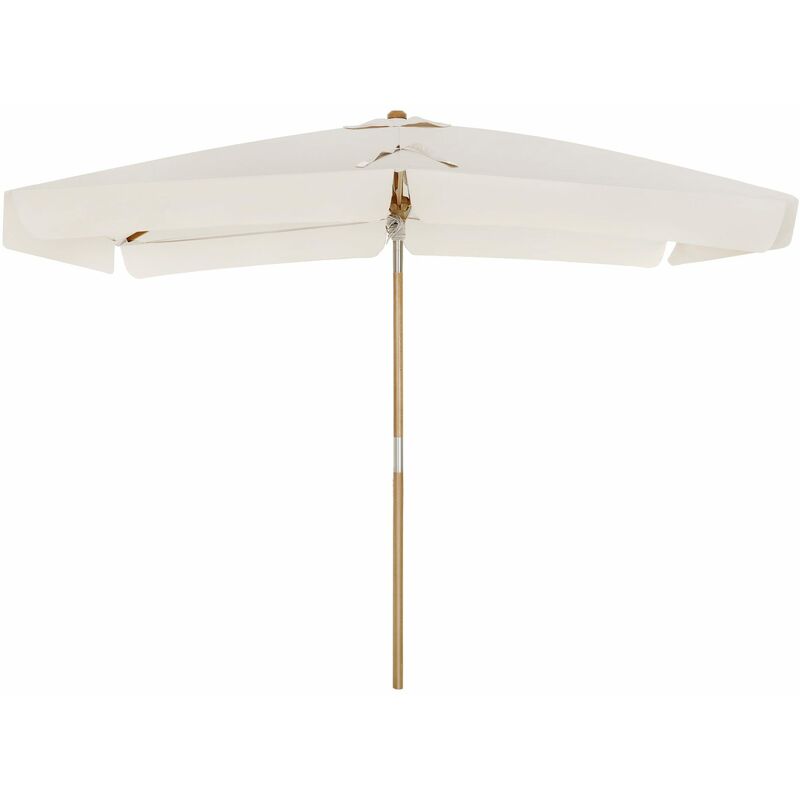 

Songmics - Parasol de balcón de 3 x 2 m, Sombrilla rectangular con protección UPF50+, Mástil y varillas de madera, Inclinable, Base no incluida, para