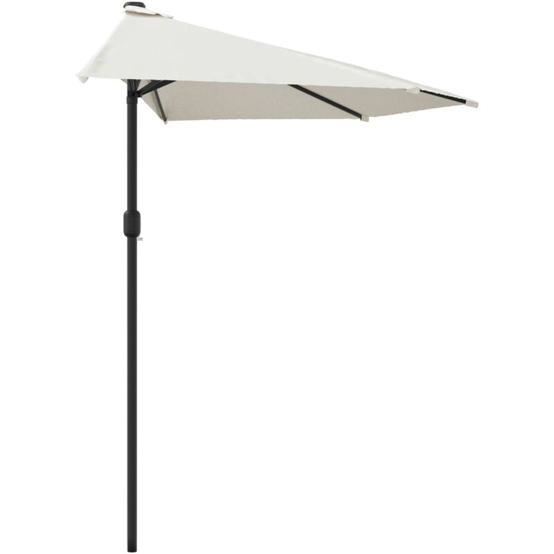 Parasol de balcon avec mât en aluminium 300 x 150 cm demi sable