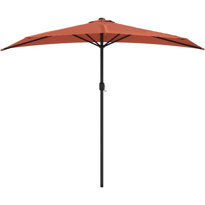 Parasol de balcon et mât en aluminium Terre cuite 270x135x245cm
