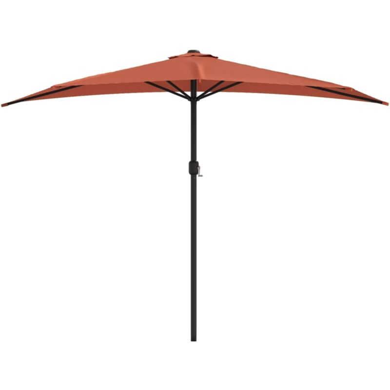 Parasol de balcon et mât en aluminium Terre cuite 300x150x253cm