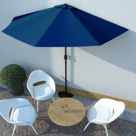 Parasol de balcon avec mât en aluminium Bleu 300x150x253cm Demi