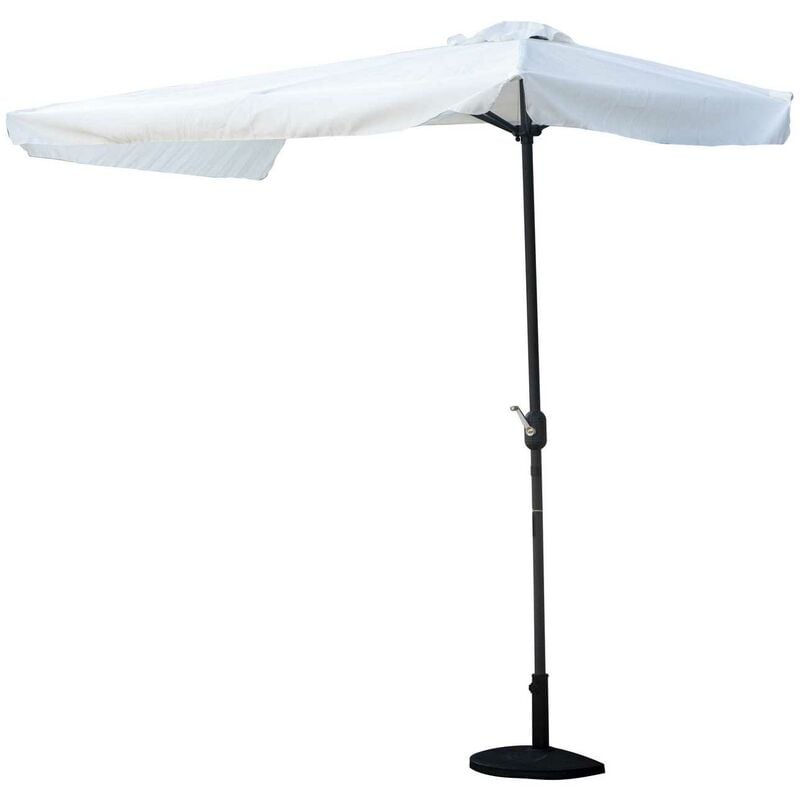 Parasol de balcon demi parasol Blanc 2,3x1x3 m en Aluminium mod. Elmira