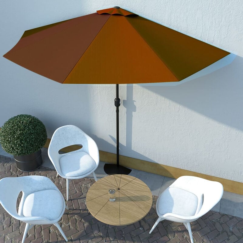 Parasol de balcon et mat en aluminium Terre cuite 300x150x253cm