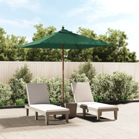 Parasol de balcon,Jardin avec mât,Anti-UV en bois vert 198x198x231 cm -49426