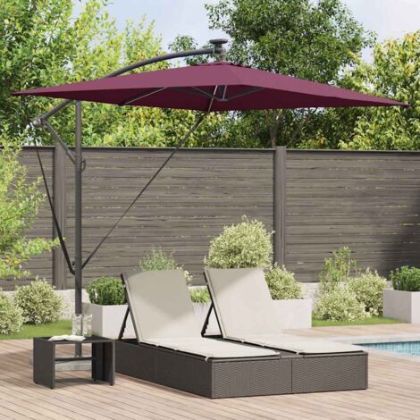 Parasol de cantilever tipo plátano Rojo burdeos vidaXL