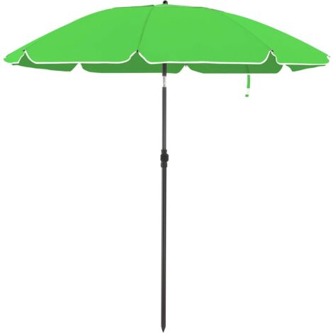 Parasol de jardin Ø 1,6 m, Ombrelle, protection UPF 50+, inclinable, portable, résistant au vent, baleines en fibre de verre, avec sac, Vert GPU60GN