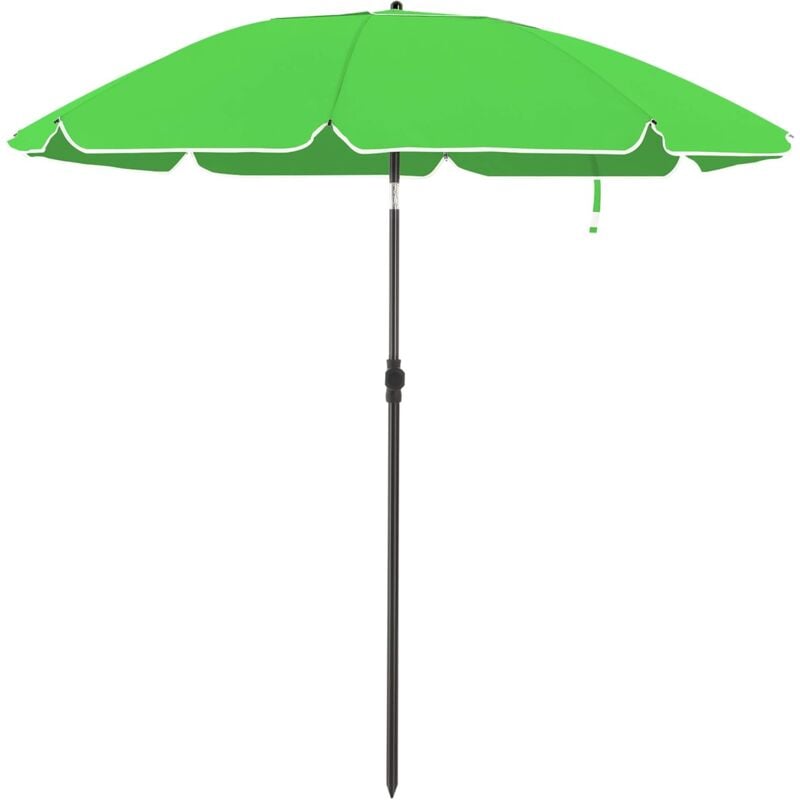 Songmics - Parasol de jardin ø 1,6 m, Ombrelle, protection upf 50+, inclinable, portable, résistant au vent, baleines en fibre de verre, avec sac,