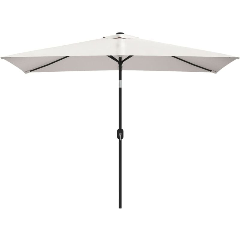 Parasol de jardin 200 x 300 cm rectangulaire blanc sable