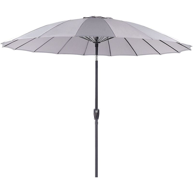 Parasol de Jardin Moderne Marché Pied en Aluminium Gris Clair Baia
