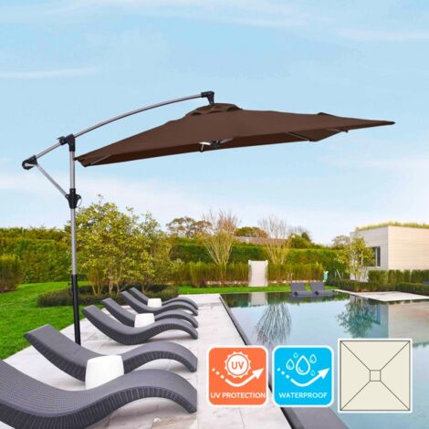 Parasol de jardin 2,5x2,5 bras avec mât latéral décentralisé Ipanema