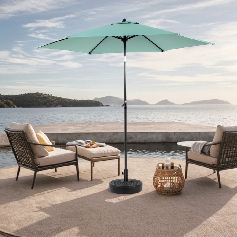 Dans Les Nuages - Parasol de Jardin 264 cm, rond, avec inclinable, manivelle, double face bâche en polyester de haute qualité, meubles de jardin