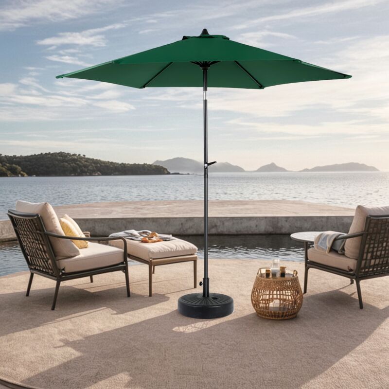 Dans Les Nuages - Parasol de Jardin 264 cm, rond, avec inclinable, manivelle, double face bâche en polyester de haute qualité, meubles de jardin
