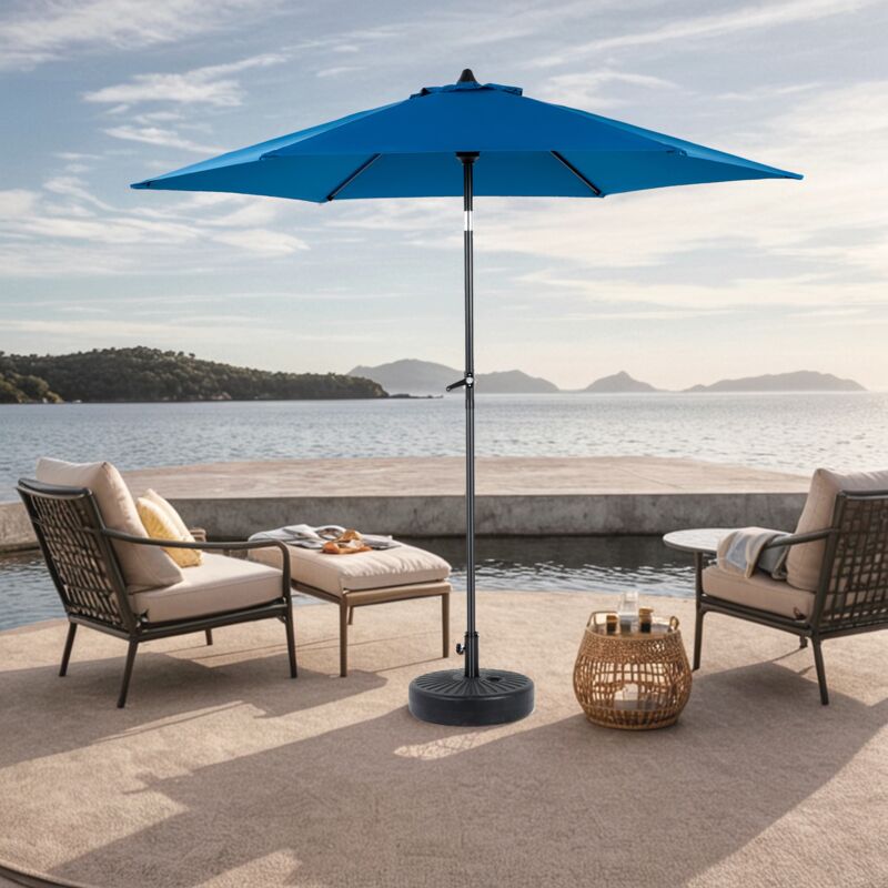 Dans Les Nuages - Parasol de Jardin 264 cm, rond, avec inclinable, manivelle, double face bâche en polyester de haute qualité, meubles de jardin