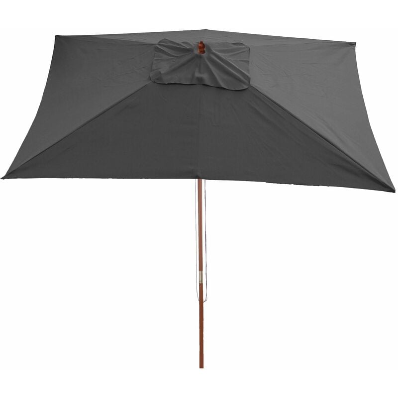 Décoshop26 - Parasol de jardin 2x3m hauteur réglable polyester/bois 6kg anthracite 040003818