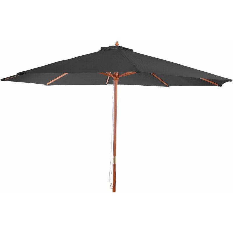 Décoshop26 - Parasol de jardin ø 3,5m octogonal polyester/bois 7kg anthracite 040003821