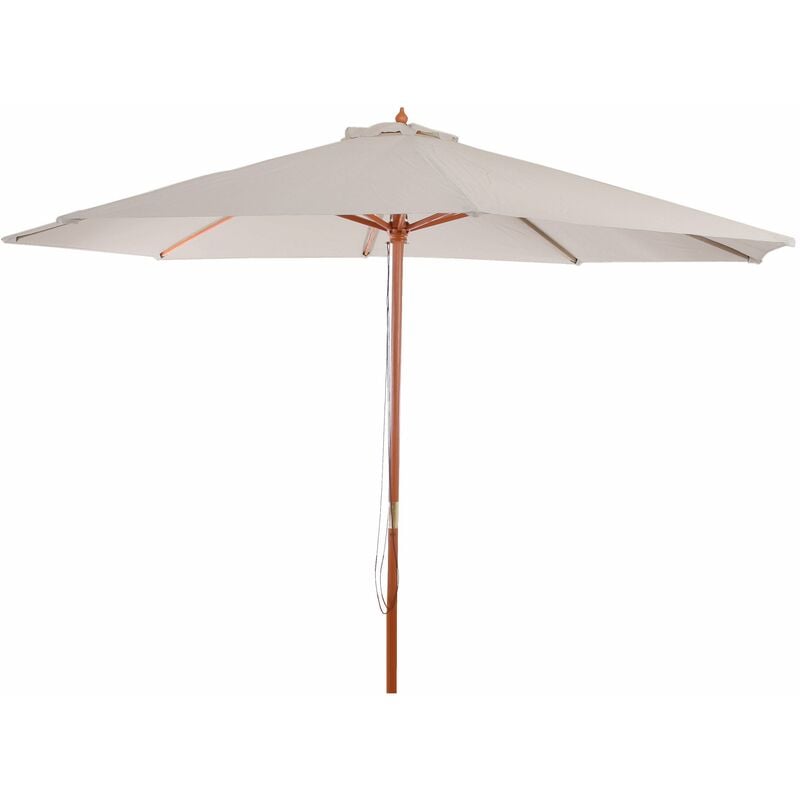 Parasol de jardin ø 3,5m octogonal polyester/bois 7kg crème 040003816