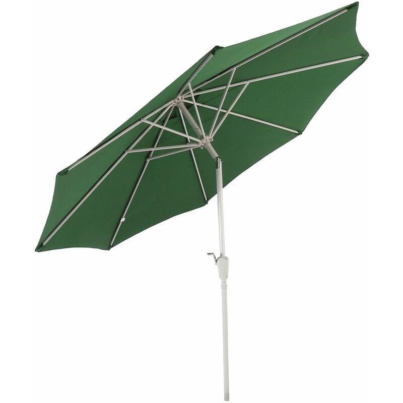 Parasol de jardin ø 3m inclinable polyester/aluminium 5kg vert 040003882